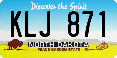 ND license plate KLJ871