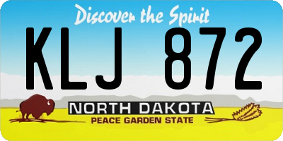 ND license plate KLJ872