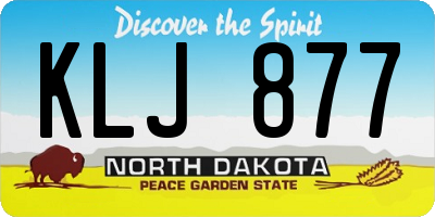 ND license plate KLJ877
