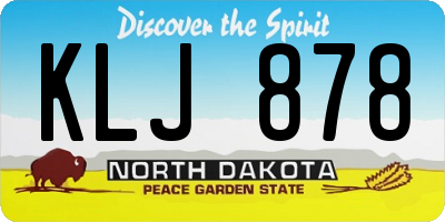 ND license plate KLJ878