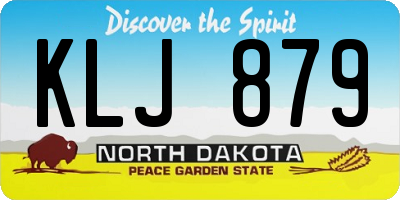 ND license plate KLJ879