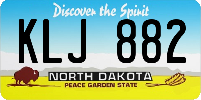 ND license plate KLJ882
