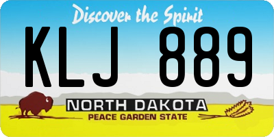 ND license plate KLJ889