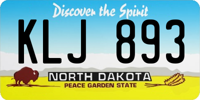 ND license plate KLJ893