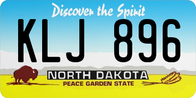 ND license plate KLJ896
