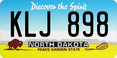ND license plate KLJ898