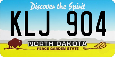 ND license plate KLJ904