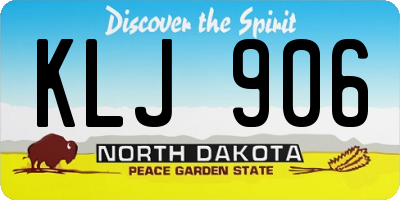 ND license plate KLJ906