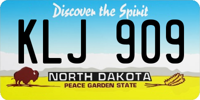 ND license plate KLJ909