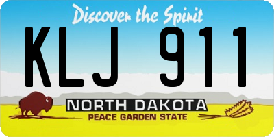 ND license plate KLJ911
