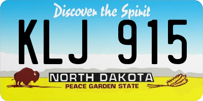 ND license plate KLJ915