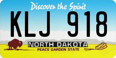 ND license plate KLJ918