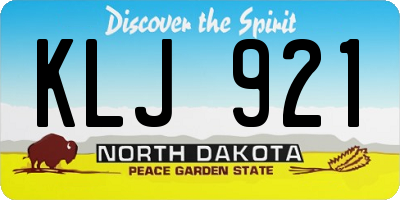 ND license plate KLJ921