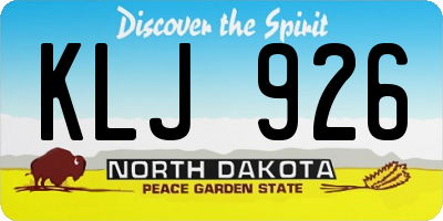 ND license plate KLJ926