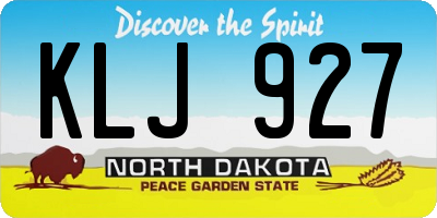 ND license plate KLJ927