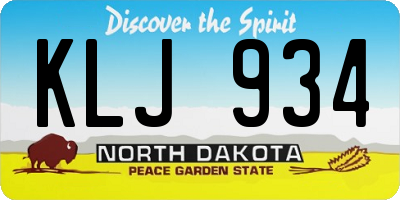 ND license plate KLJ934