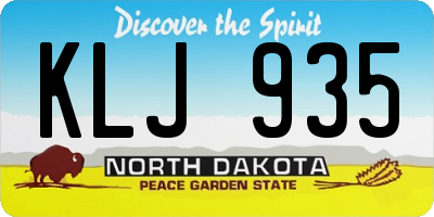 ND license plate KLJ935