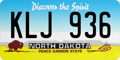 ND license plate KLJ936