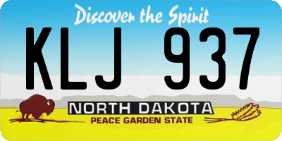 ND license plate KLJ937