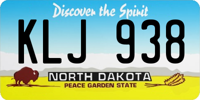 ND license plate KLJ938