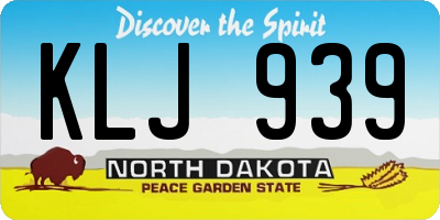ND license plate KLJ939