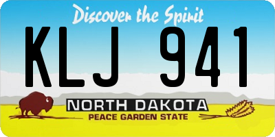 ND license plate KLJ941