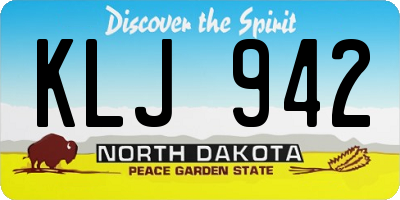 ND license plate KLJ942