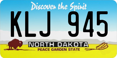 ND license plate KLJ945