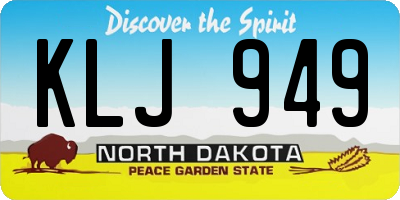 ND license plate KLJ949