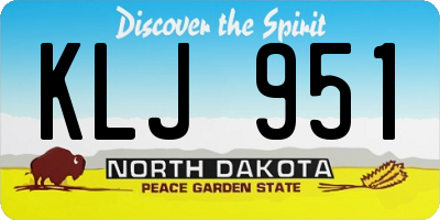 ND license plate KLJ951