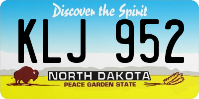 ND license plate KLJ952