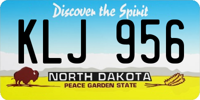 ND license plate KLJ956