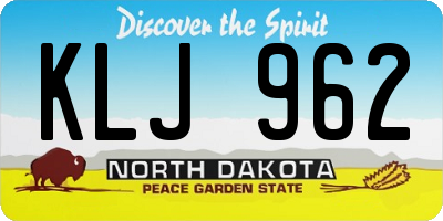 ND license plate KLJ962
