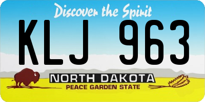 ND license plate KLJ963