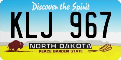 ND license plate KLJ967