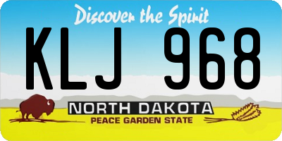 ND license plate KLJ968