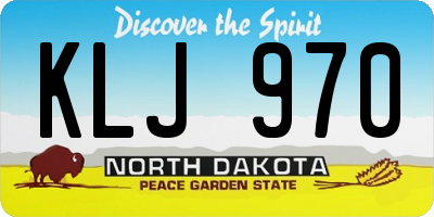 ND license plate KLJ970