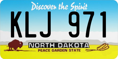 ND license plate KLJ971