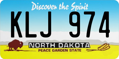 ND license plate KLJ974