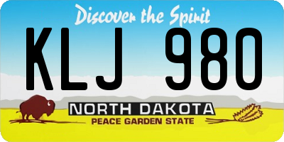 ND license plate KLJ980