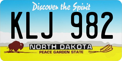 ND license plate KLJ982