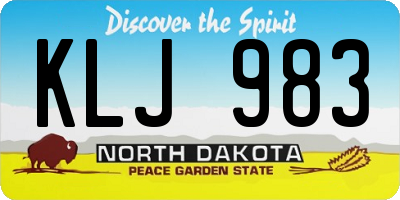 ND license plate KLJ983