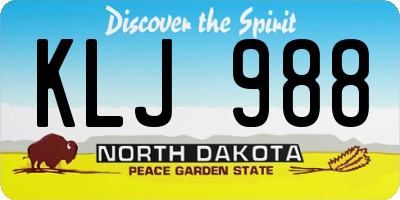 ND license plate KLJ988