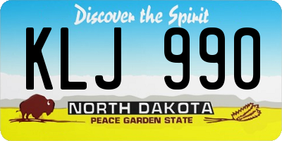 ND license plate KLJ990