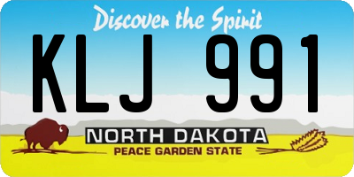 ND license plate KLJ991