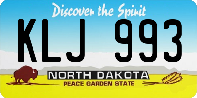 ND license plate KLJ993