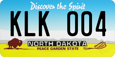 ND license plate KLK004