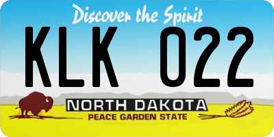 ND license plate KLK022