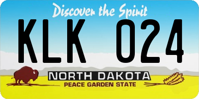 ND license plate KLK024