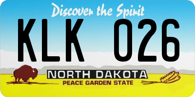 ND license plate KLK026